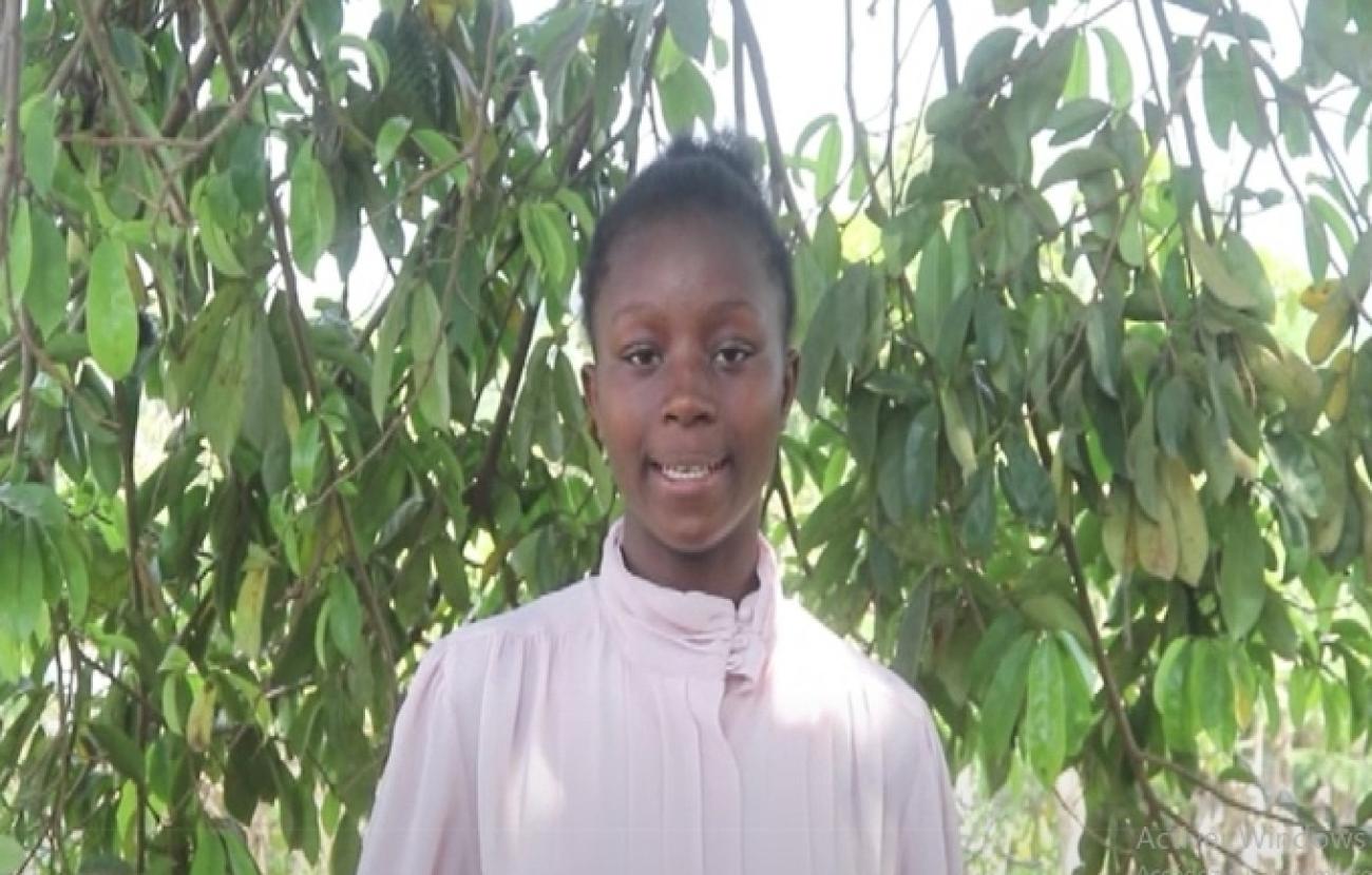 Christine Doré, Jeune collégienne non excisée vivant à Boussou, localité de n'zérékoré, ayant déclaré l'abandon des MGF